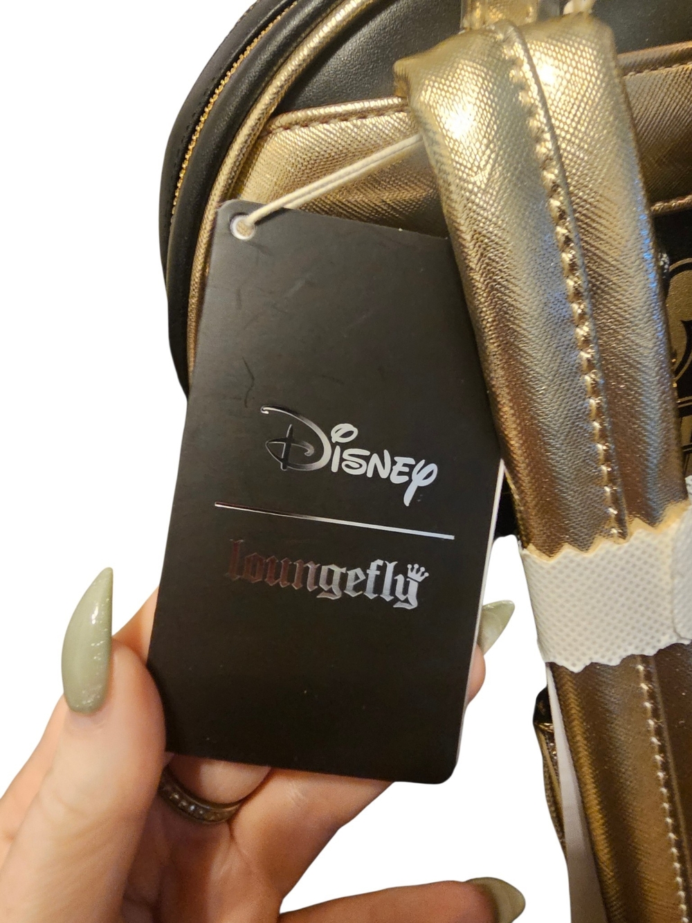 Disney Black & Gold Art Deco Mickey & Minnie Great Gatsby Backpack - Picture 3 of 10